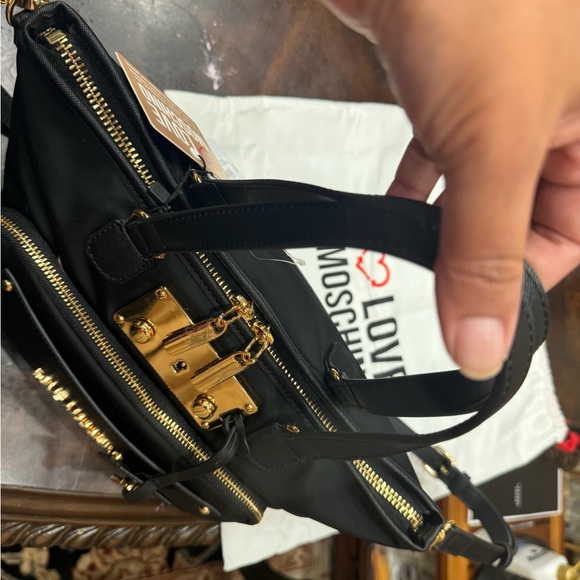 LOVE MOSCHINO BORSA NERO BLACK BAG HANDBAG DESIGNER PURSE NEW - Picture 8 of 10